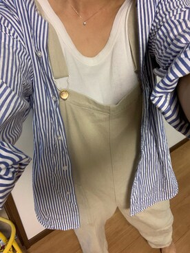 「おうちスタイル」｜「アイテム（サロペット/オーバーオール）」を使った、oriさん（レディース・156cm）の春コーディネート