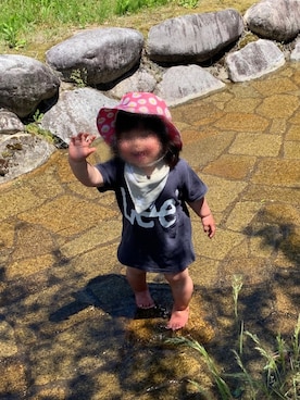 「present（プレゼント）のアイテム（帽子）」を使った、oriさん（キッズ・90cm）の春コーディネート