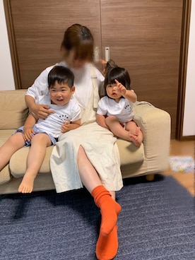 「くつした」｜「アイテム（ジャンパースカート）」を使った、oriさん（レディース・156cm）の夏コーディネート