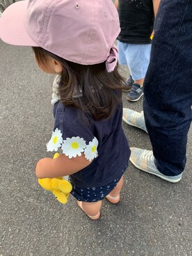 「F.O.KIDS（エフオーキッズ）のアイテム（キャップ）」を使った、oriさん（キッズ・80cm）の夏コーディネート