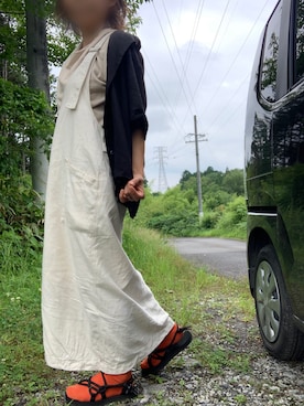 「UNIQLO（ユニクロ）の50色ソックス（消臭機能付き）（ソックス/靴下）」を使った、oriさん（レディース・156cm）の夏コーディネート