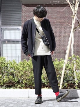 「HARE（ハレ）のアイテム（MA-1）」を使った、ka2kiさん（メンズ・168cm）の冬コーディネート