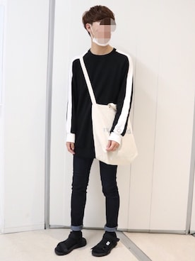 「NUEVO（ヌエボ）のアイテム」を使った、ka2kiさん（メンズ・168cm）の春コーディネート