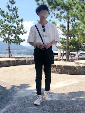 「ANDERSSON BELL（アンダースンベル）のアイテム（Tシャツ/カットソー）」を使った、ka2kiさん（メンズ・168cm）の夏コーディネート