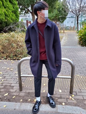 「CIAOPANIC TYPY（チャオパニックティピー）のアイテム（ステンカラーコート）」を使った、ka2kiさん（メンズ・168cm）の冬コーディネート