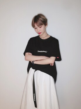 「ROARINGWILDのアイテム（トップス）」を使った、玉儿佐佐さん（レディース・159cm）の夏コーディネート