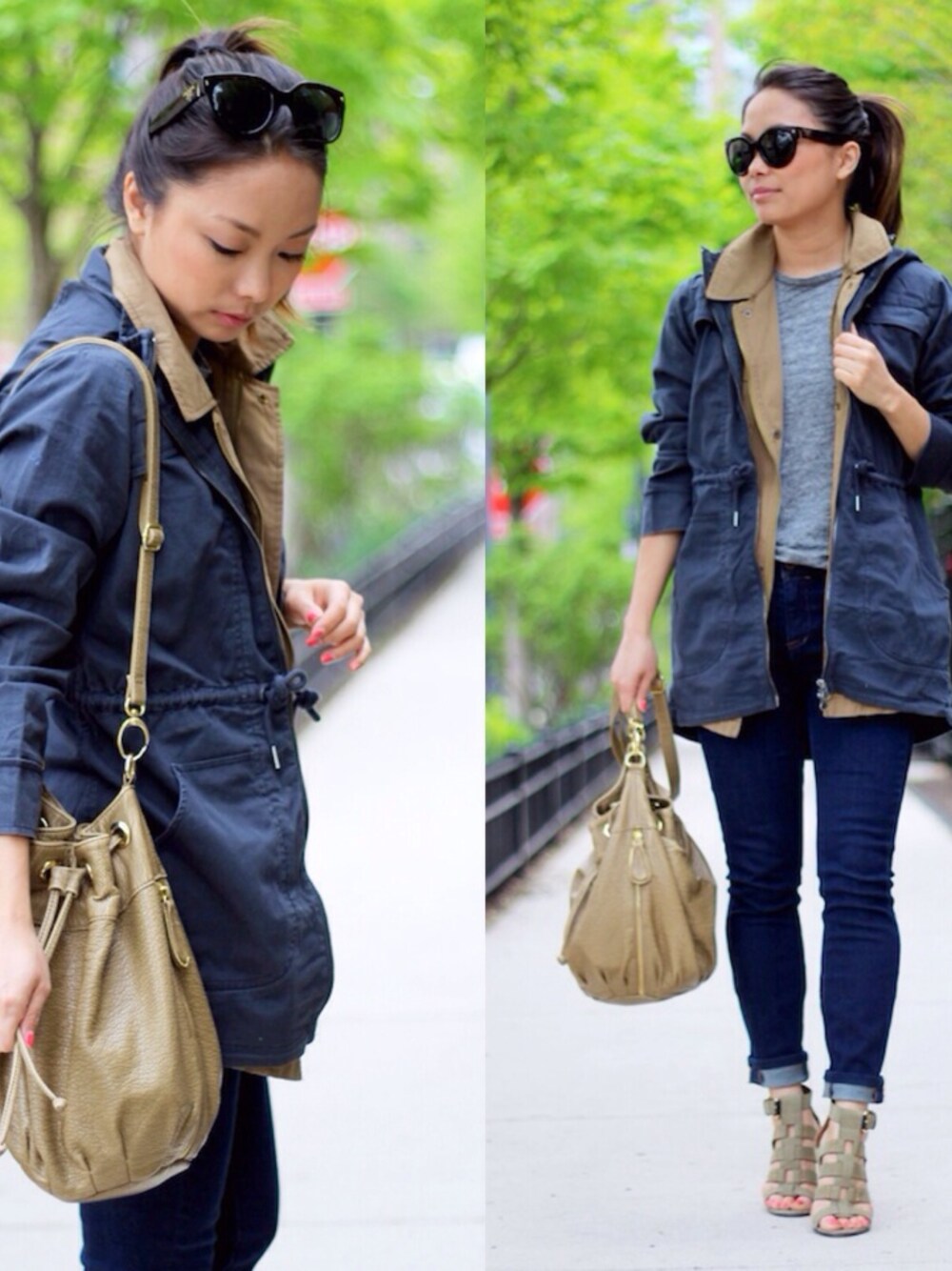 「anorak、ATHLETA、BAG、deux lux、dolce vita、jacket 、jeans、madewell、sandals、vest」｜Christine Petricさん（レディース）の春コーディネートの1枚目の写真