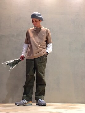 「NEWBALANCE」｜「アイテム（ハンチング/ベレー帽）」を使った、Shougo Nakamuraさん（メンズ・167cm）の春コーディネート