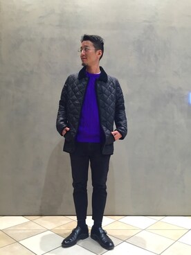 「Traditional Weatherwear（トラディショナルウェザーウェア）のアイテム（ジャケット/アウター、ブラック系）」を使った、Shougo Nakamuraさん（メンズ・167cm）の秋コーディネート