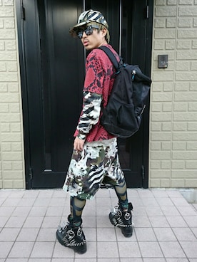 「OFF-WHITE」｜「アイテム（ブーツ）」を使った、Royさん（メンズ・162cm）の夏コーディネート
