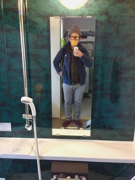 「フェリシモ（フェリシモ）のアイテム（ブルゾン）」を使った、yassさん（メンズ・171cm）の冬コーディネート