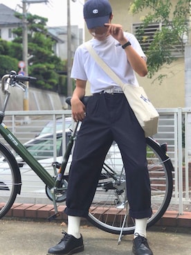 「アイテム（キャップ）」を使った、けいさん（メンズ・173cm・10代）の秋コーディネート