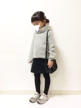 「アイテム（バレッタ/ヘアクリップ）」を使った、kannn さん（キッズ・100cm）の冬コーディネート