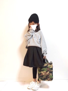 「アイテム（スウェット）」を使った、kannn さん（キッズ・110cm）の秋コーディネート