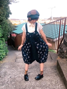 「FRAPBOIS」｜「アイテム（サロペット/オーバーオール）」を使った、椿なぎささん（レディース・164cm）の秋コーディネート