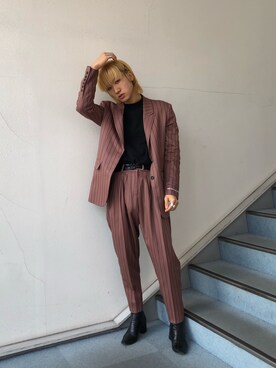 「SHAREEF（シャリーフ）のアイテム（ジャケット/アウター）」を使った、Haruki Fujiiさん（メンズ・176cm）の春コーディネート
