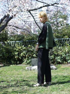 「SNIDEL（スナイデル）のアイテム」を使った、Haruki Fujiiさん（メンズ・176cm）の春コーディネート
