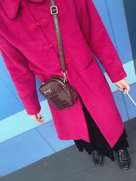 「ディズニーランド」｜「アイテム（その他アウター）」を使った、mさん（レディース・166cm）の冬コーディネート