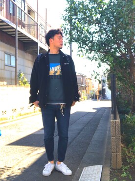 「N.HOOLYWOOD（N.ハリウッド）のアイテム（スウェット）」を使った、tani4さん（メンズ・183cm）の春コーディネート