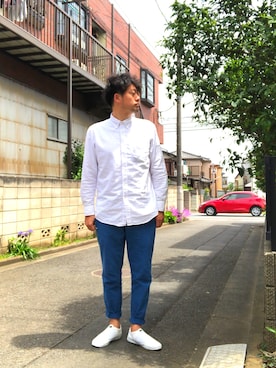 「CABANE de ZUCCa（カバンドズッカ）のアイテム（シューズ）」を使った、tani4さん（メンズ・183cm）の春コーディネート