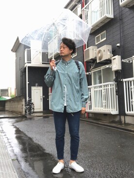 「CABANE de ZUCCa（カバンドズッカ）のアイテム（シューズ）」を使った、tani4さん（メンズ・183cm）の夏コーディネート