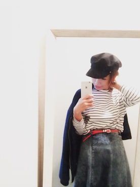 「passage mignon/flaneur（パサージュミニョンフラヌール）のアイテム（キャスケット）」を使った、toeさん（レディース・158cm）の冬コーディネート