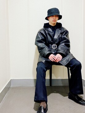 「乱痴気（ランチキ）のアイテム」を使った、kon__85さん（メンズ・169cm）の冬コーディネート