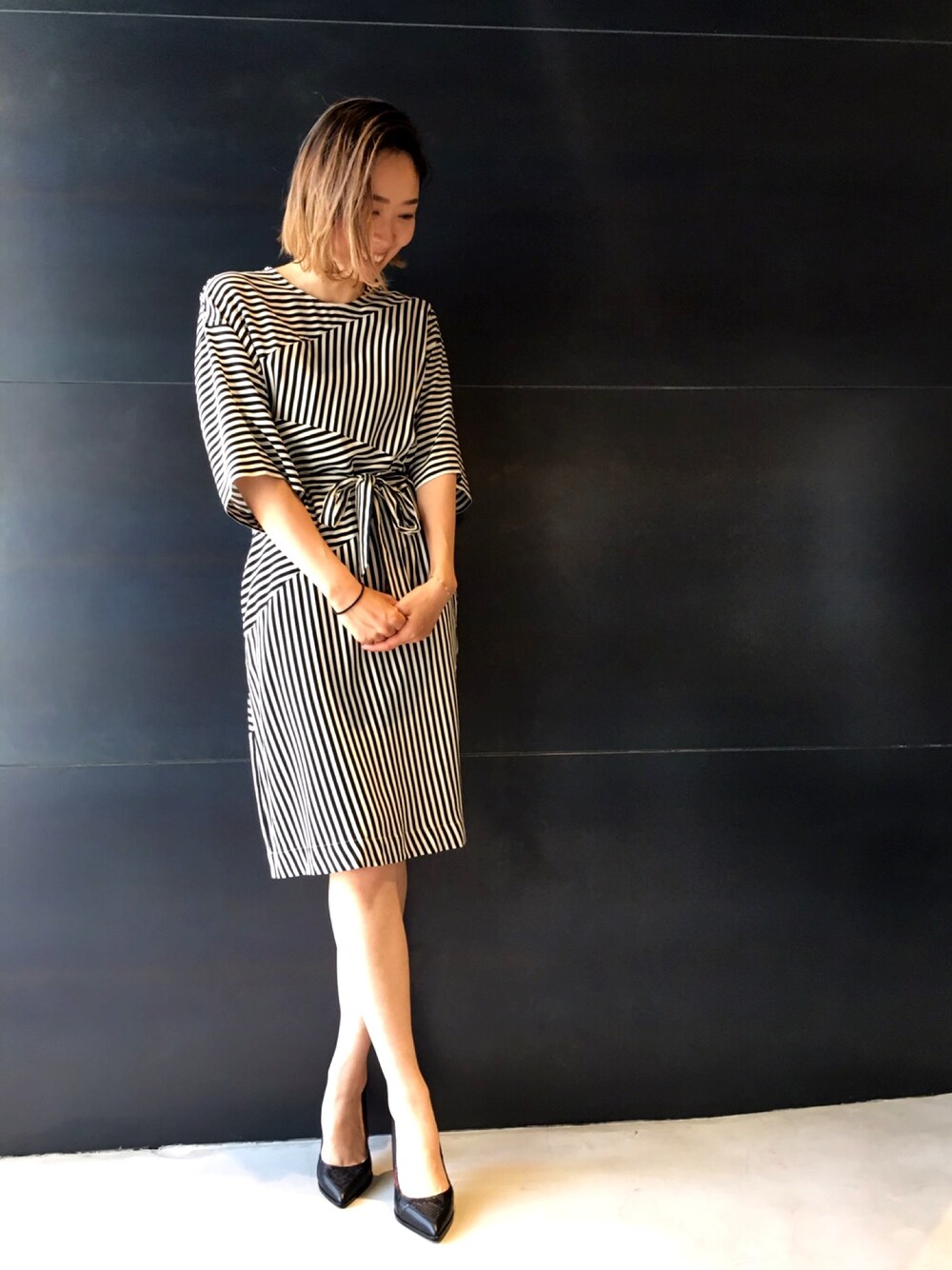 「シンプルコーデ、オトナ女子、はるコーデ、ラゾーナ川崎、Diesel、ワンピース」｜「DIESELの00SWXG0AAOT（ワンピース、その他）」を使った、mitsuoさん（レディース・170cm）の春コーディネートの1枚目の写真