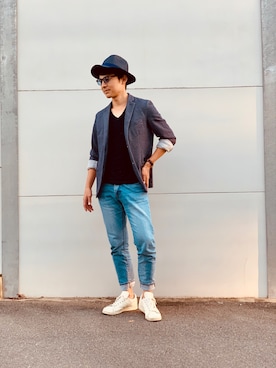 「URBAN RESEARCH（アーバンリサーチ）のアイテム（テーラードジャケット）」を使った、まいるさん（メンズ・171cm）の秋コーディネート