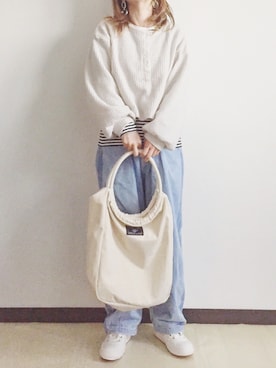 「BIG FIELD（ビッグフィールド）のアイテム」を使った、sHimA*kOさん（レディース・153cm）の春コーディネート