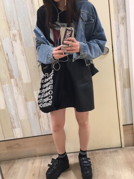 「g.v.g.v.」｜「アイテム（デニムジャケット）」を使った、azusaさん（レディース・165cm）の春コーディネート