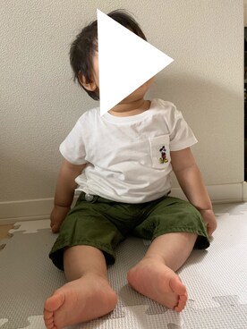 「MIKI HOUSE（ミキハウス）のアイテム（その他パンツ）」を使った、ponkaさん（キッズ・70cm）の春コーディネート