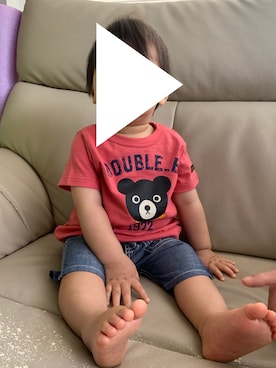 「DOUBLE_B（ダブルビー）のアイテム（パンツ）」を使った、ponkaさん（キッズ・70cm）の夏コーディネート