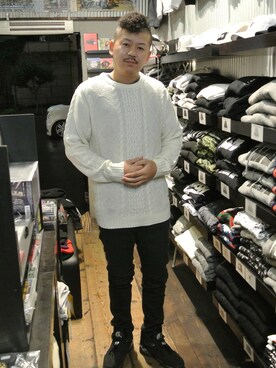 「Gimme Five（ギミーファイブ）のアイテム（トップス）」を使った、gimmefiveさん（メンズ・180cm）の冬コーディネート