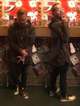 「Gimme Five（ギミーファイブ）のアイテム（トップス）」を使った、gimmefiveさん（メンズ・180cm）の冬コーディネート