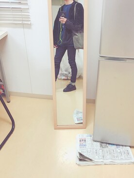 「WEGO（ウィゴー）のアイテム（ブルゾン、ブラック系）」を使った、よんたさん（メンズ・168cm）の秋コーディネート