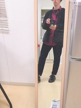 「WEGO（ウィゴー）のアイテム（ブルゾン、ブラック系）」を使った、よんたさん（メンズ・168cm）の秋コーディネート