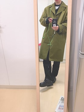 「GU（ジーユー）のアイテム（Tシャツ/カットソー、ホワイト系）」を使った、よんたさん（メンズ・168cm）の秋コーディネート