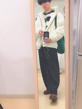 「MONO-MART（モノマート）のアイテム（その他アウター）」を使った、よんたさん（メンズ・168cm）の冬コーディネート