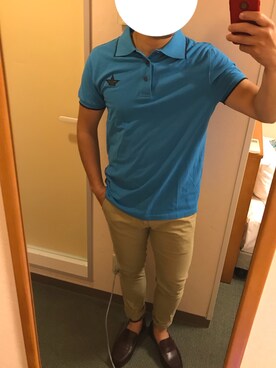 ポロシャツを使った 派手色 の人気ファッションコーディネート Wear