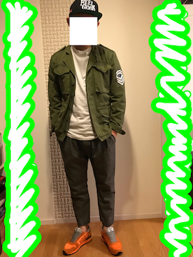 「アトランティックスターズ」｜「アイテム（スラックス）」を使った、M☆NKICHIさん（メンズ・172cm）の春コーディネート