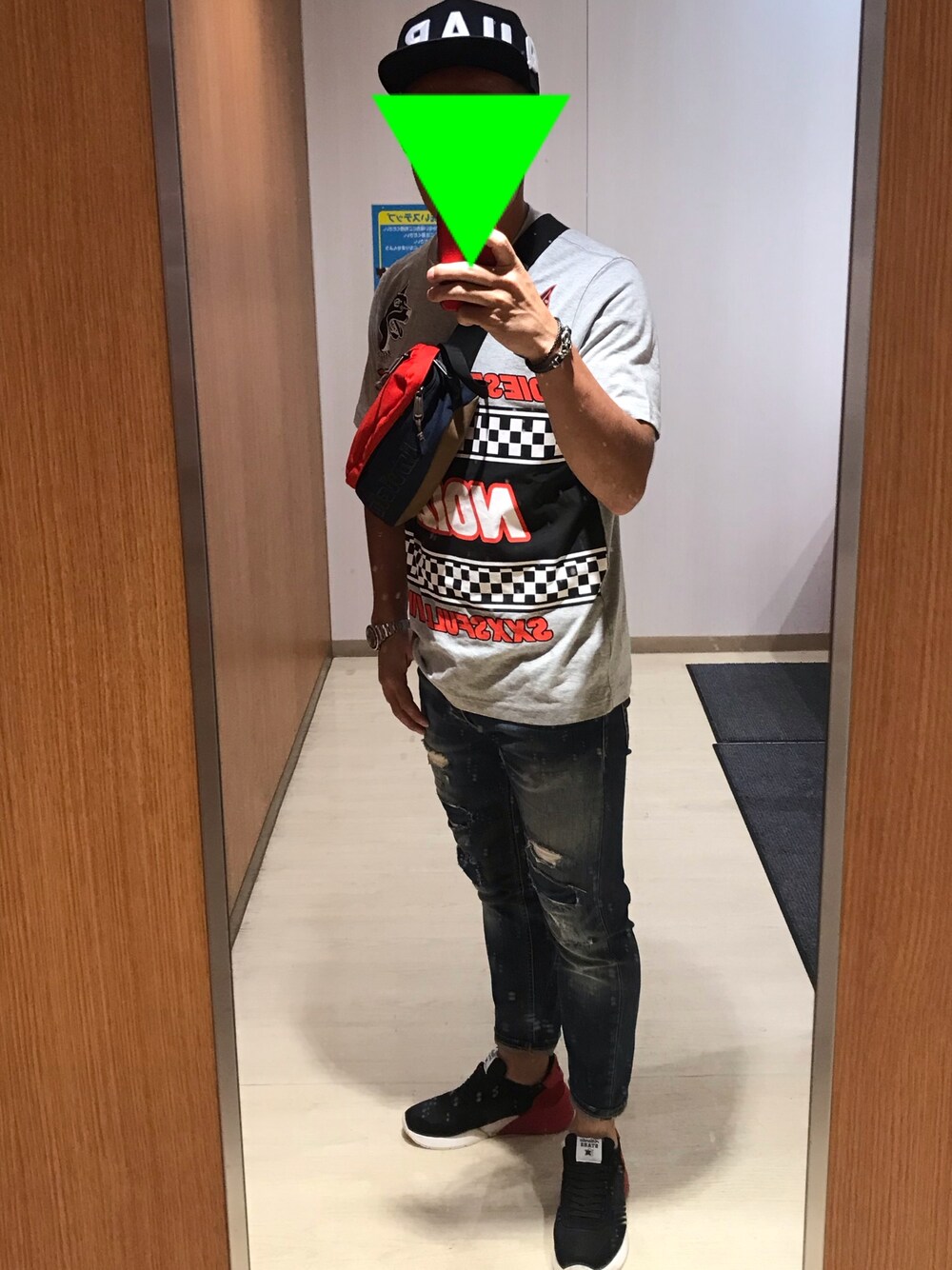 「ロゴT、おしゃれさんと繋がりたい、ラブアンドピース2019、休日コーデ、DSQUARED2、Tシャツ、Diesel、アトランティックスターズ、夏コーデ」｜「DSQUARED2のBaseball cap /Baseball /0181（キャップ、ブラック系）」を使った、M☆NKICHIさん（メンズ・172cm）の秋コーディネートの1枚目の写真