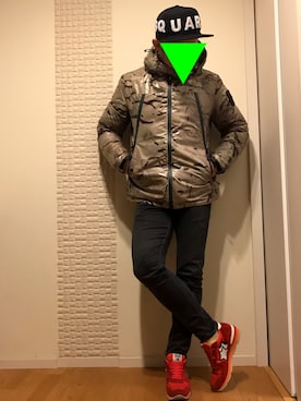「アトランティックスターズ」｜「アイテム（チノパンツ）」を使った、M☆NKICHIさん（メンズ・172cm）の冬コーディネート