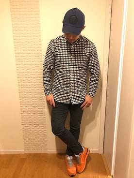「アトランティックスターズ」｜「アイテム（チノパンツ）」を使った、M☆NKICHIさん（メンズ・172cm）の冬コーディネート