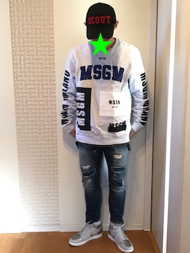 「MSGM（エムエスジーエム）のアイテム（スウェット）」を使った、M☆NKICHIさん（メンズ・172cm）の秋コーディネート
