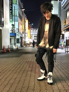 「KMRii（ケムリ）のアイテム（ジャケット/アウター）」を使った、Takuto Itouさん（メンズ・170cm）の冬コーディネート