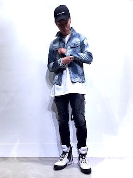 「KMRii」｜「アイテム（デニムジャケット）」を使った、Takuto Itouさん（メンズ・170cm）の冬コーディネート