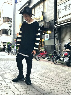 「roar（ロアー）のアイテム（ハット）」を使った、Takuto Itouさん（メンズ・170cm）の秋コーディネート