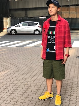 「1PIU1UGUALE3  RELAX （ウノピゥウノウグァーレトレ リラックス）のアイテム（キャップ）」を使った、Takuto Itouさん（メンズ・170cm）の春コーディネート