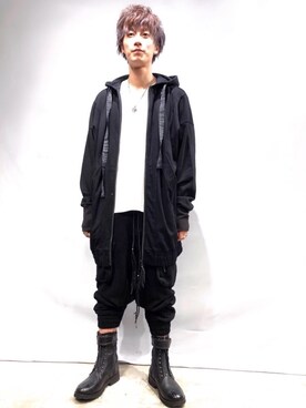 「KMRii（ケムリ）のアイテム（パーカー）」を使った、Takuto Itouさん（メンズ・170cm）の春コーディネート